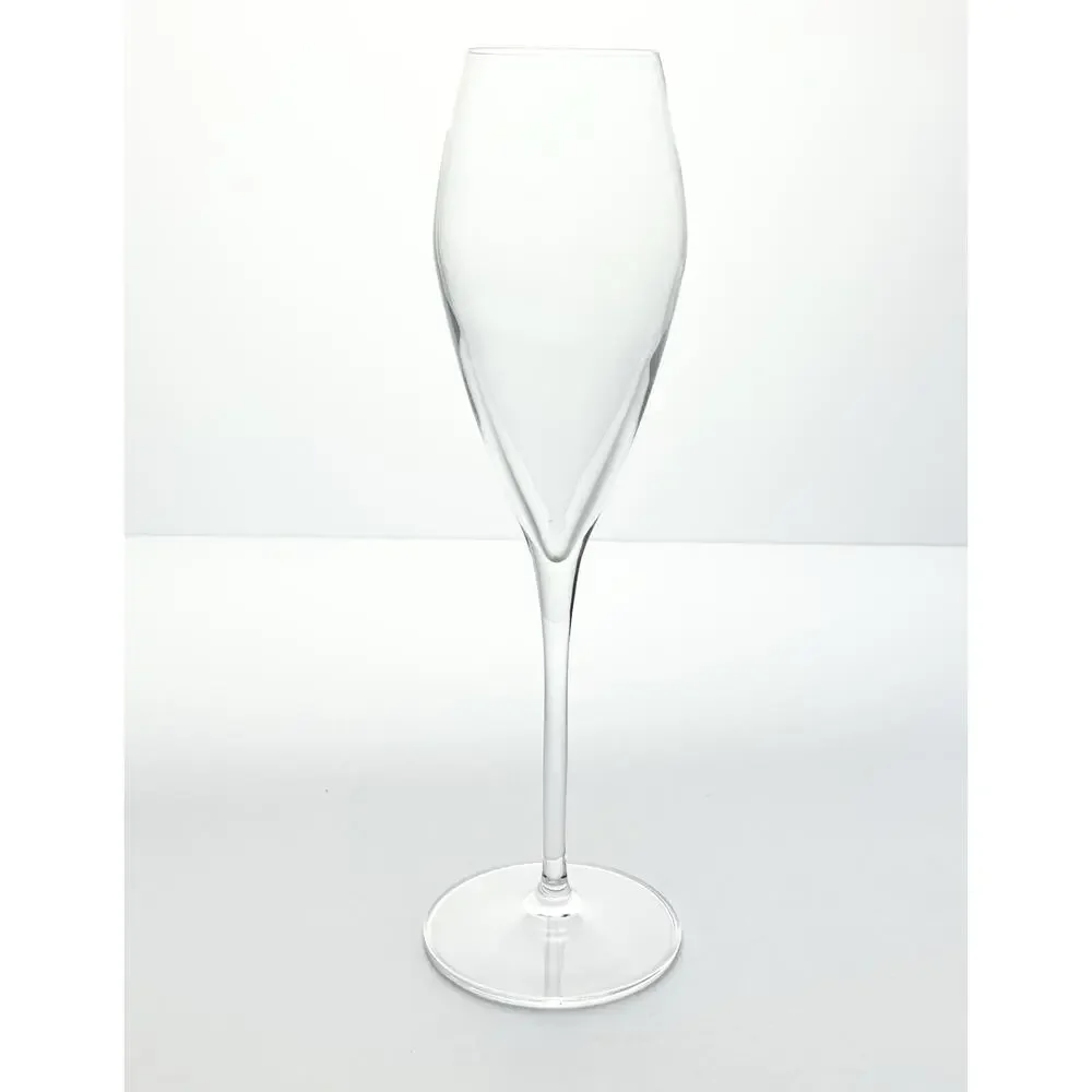 Luigi Bormioli “Atelier” Set of 8 Fluted Champagne Glasses 10” 10oz Signed